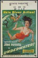 Underwater 1955 Jane Russell Sexy Poster RKO Shark Thriller Howard Hughes  