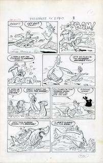 MARTY TARAS PARMOUNT ANIMATED 5 COMPLETE 5 PAGE BABY HUEY STORY ORIG ART 1953  