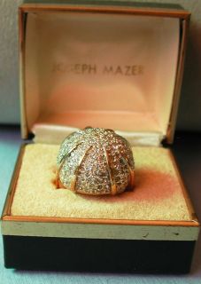 Vintage Joseph Mazer Pave Dome Ring  