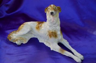 Antique Germany Borzoi Wolfhound dog Big Gorgeous Unter Weiss Bach CRown Mark  