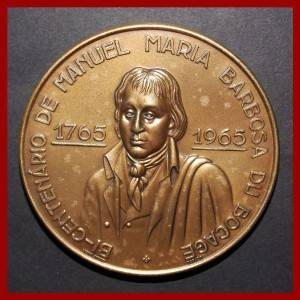 Art Manuel Maria Barbosa Du Bocage Portuguese Neoclassic Poet Bronze Medal  