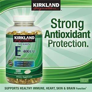 Kirkland Signature Vitamin E 400 IU 500 Softgels Supports Healthy Immune Heart  