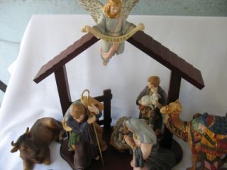 Kirkland Signature Costco 13 Piece Porcelain Nativity with Wood Creche  