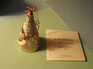Baldwin Ornament 24KT Gold on Brass Jovial Santa  