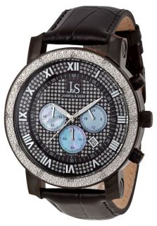 Joshua Sons JS 28 02 Black IP Diamond Chronograph GMT Mens Watch  