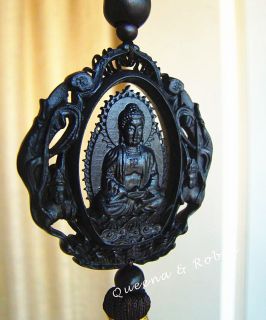 Jujube Wood Carved Sculpture Shakyamuni Statue Buddha Beads Amulet Netsuke  