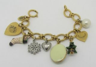 Juicy Couture Gold Christmas 2008 Charm Bracelet WORN ONLY A FEW TIMES  