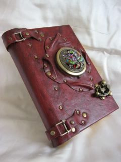 Handmade Large Luxury Leather Journal Notebook ''Mirror'' Emblem  