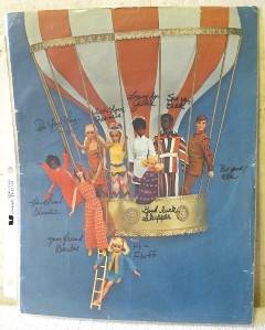 Vintage 1964 Barbie Friends Family Hot Air Balloon Poster  