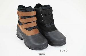 New Men's Winter Snow Boots Water Resistant Velcro 3 Colors Sz 7 5 12 Y03  