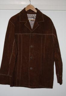 Mens Wilsons Leather M Julian S Small Suede Jacket Coat Brown FREE