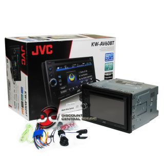 JVC KW AV60BT CAR DOUBLE DIN TOUCHSCREEN CD/MP3/ DVD PLAYER W/BUILT IN