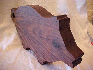 Primitive Oak Wood Pig Thick Heavy Cutting Board Shabby
