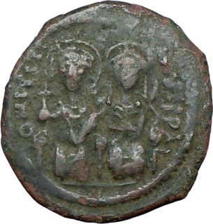 JUSTIN II Queen Sophia 565AD Rare Authentic Ancient Byzantine Coin