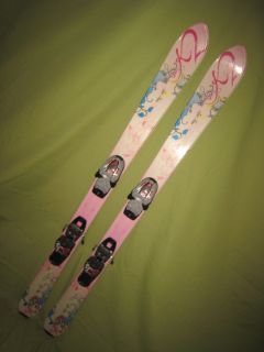 K2 Luv Bug Girls Jr Skis 124cm with Marker 4 5 Adjustable Kids Youth