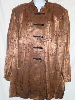 Richards by Karen Kwong Copper Asian Style Jacket Size 24W or 3X
