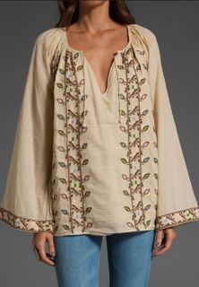 New $125 Winter Kate Nicole Richie Seaturtle Cotton Embroidered Tunic