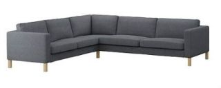 KARLSTAD Cover for IKEA Corner Sectional Sofa Korndal Medium Gray Grey
