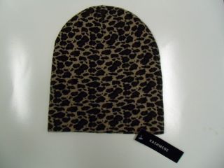 Kashmere Womens Hats BEANIES100 Cashmere Leopard Prints CML Tanblk GR