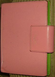 Kate Spade Pink & Green Leather Address Book Organizer Day Planner