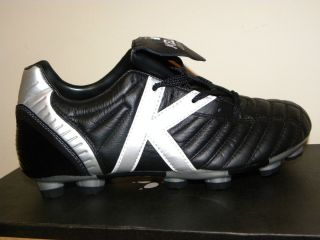 NWT KELME CHAMPION TRX FG SOCCER CLEAT YOUTH SHOE in BLACK SILVER Size