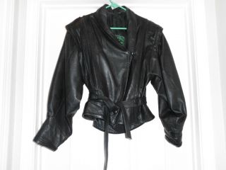 Sylvia Kemal Leather Suede Black Short Jacket Vintage