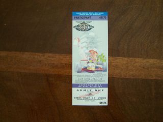 INDIANAPOLIS 500 MILE RACE UNUSED TICKETS WITH PICTURE OF KENNY BRACK