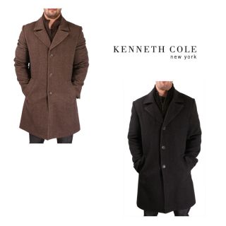 Kenneth Cole New York Mens Herringbone Walker Peacoat Coat Jacket