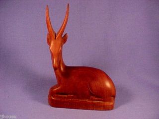 Vintage Kenya Africa Wood Carved Antelope