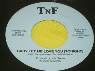 Rare Private Modern Sweet Soul Boogie 45 TnF on Lively Kenneth Turner