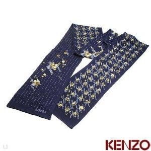 Kenzo Made in Italy 100 Silk Scarf Beautiful Blue