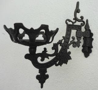 Antique Hanging Oil Kerosene Lamp Scalloped Bracket Cast Iron Complete