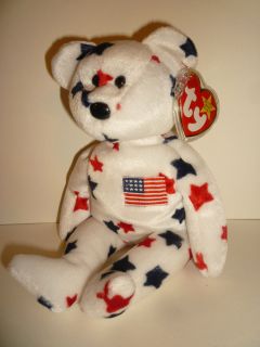 Retired First Edition Numbered Ty Beanie Baby Glory July 4 1997