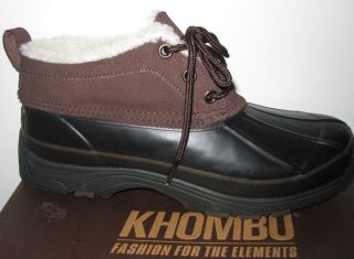 Khombu Duck Boots Size 9 Brown Black Womens Snow Winter Waterproof