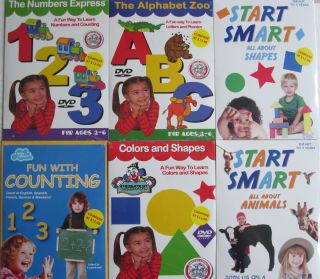 Kids Educational DVDs 1 ABC 2 Numbers 1 Animals 1 Shape Pre School