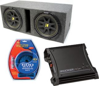Kicker Car Audio Dual 15 Loaded Vented C15 Sub Box Enclosure ZX400 1