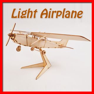 Light Airplane Wooden Model Kit Series Wood Kids Interior Decor Toy
