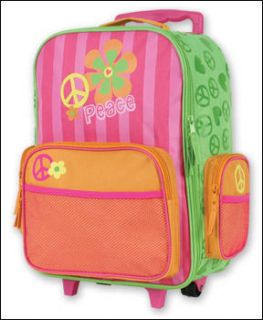 Kids Girls Groovy Peace Rolling Luggage Suitcase