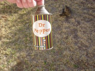 Dr Pepper Cone Top Soda Pop Can   FROSTY MAN   Dallas Texas   conetop
