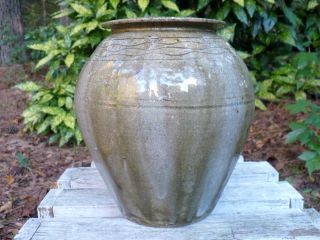 Gary Mitchell Gray Green Glazed Pottery Pot Vase Catawba Valley