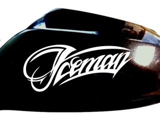 New Iceman Kimi Raikkonen Lotus F1 Wing Mirror Race Car Stickers White