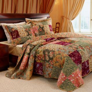 Oversized Antique Floral Bedspread Set New King Size