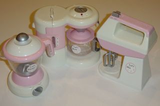 Coffee Maker Pot Blender Mixer Pink Kitchen Toy Appliances Set