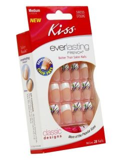 Kiss Nails Everlasting French Nail Kit Corsage Medium Chip Free 56033