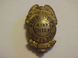 Asst Chief Fire Dept Kirtland Badge Token
