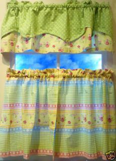 Daisy Joy Kitchen Curtain Tier Set Valance 2 Tiers