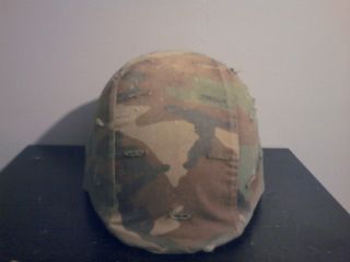 Original US Army Issue Kevlar Helmet with Camo Cover Medium