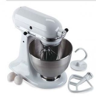 KitchenAid Mixer White 4 5 Qts New with 3 Attachments Plus Bowl