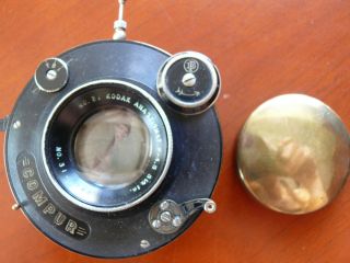 Kodak Anastigmat Lens f4 5 5 5 In 140mm in Compur Shutter w Brass Cap