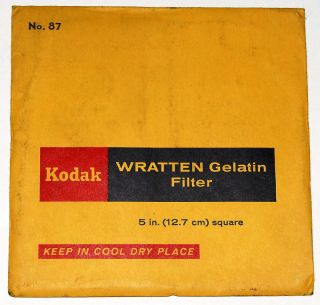 Kodak Wratten 87 Infrared Gelatin 125mm 5 Filter New